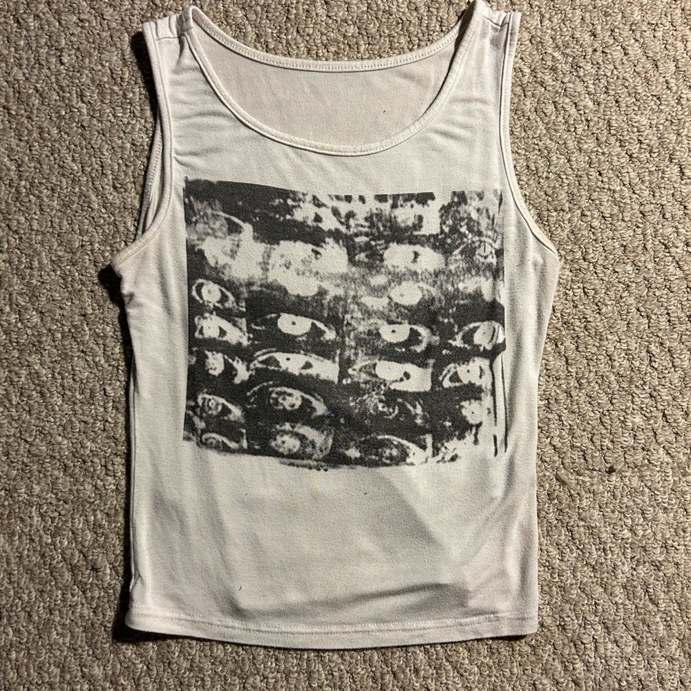 SHEIN Coolane Eyes Print Slim Fit Tank Top